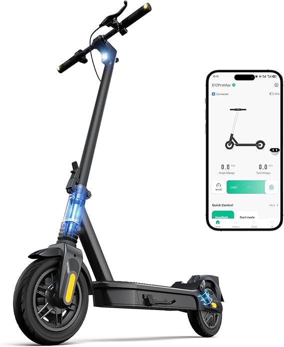 Electric Scooter Adults 750W 1000W, 3240 Miles Adult Electric Scooters with Long Range, 20MPH Motorized Scooters, 10 Tire Foldable E-Scooter Commuter with App, Dual Suspension