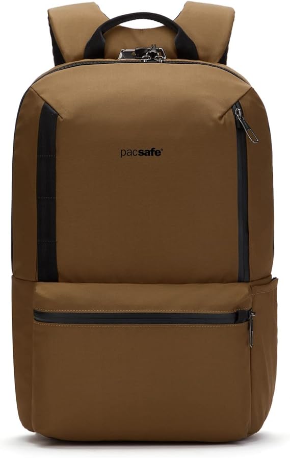 Pacsafe Men's Metrosafe X Anti Theft 20L Backpack-with Padded 15" Laptop Sleeve, Tan